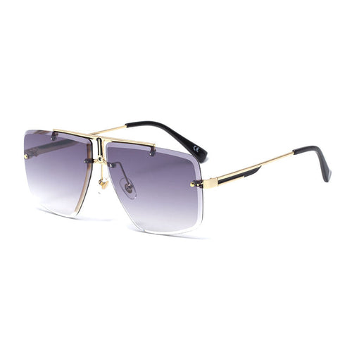 Men's Rimless Square Sunglasses — UV400 Metal Frame, 6 Colorways