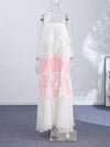 Lace Spaghetti Strap Puffy Dresses Women's Slim Sleeveless Backless Floor-length Dress 2026 New Ladies Summer Vacation Outfit