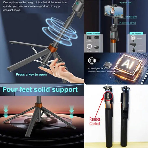 TrackShot™ Smart Tripod 📸✨ — Auto Face Tracking + Fill Lights