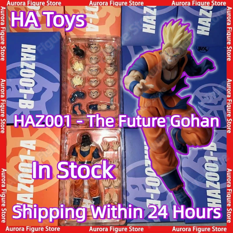 In Stock HA Toys HAZ001 Gohan Dragon Ball Z SHF Super Saiyan SSJ From The Future Son Gohan Anime Action Figures Model PVC Gift