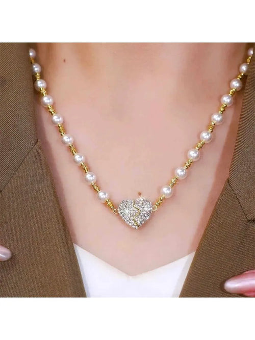 MagniHeart™ Pearl Necklace 💫 — Elegant, Romantic & Unique
