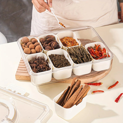 SnackSpin™ 8-Grid Serving Tray 🍿🔄 All Your Snacks, One Tray