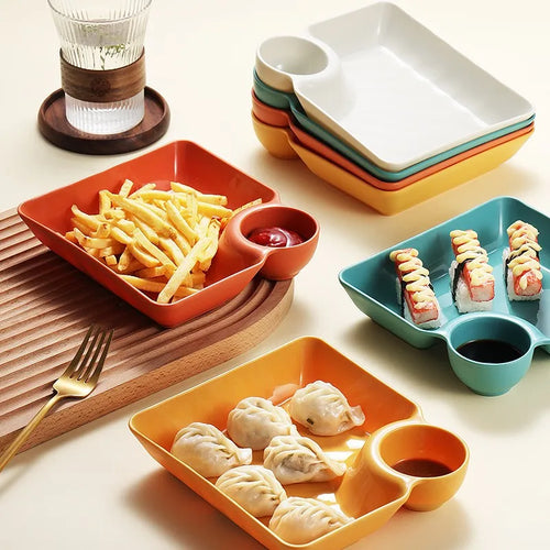 DipGuard™ Sauce Separated Plate 🍽️✨ No Mix, No Mess