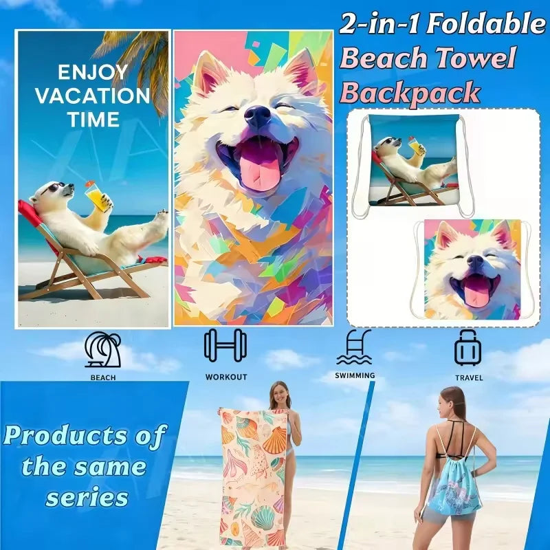 BeachFlip™ Towel Bag 🏖️✨ — Carry & Relax in One