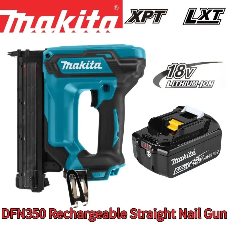 Original Makita DFN350 Cordless Brad Nailer 15-35mm Nails Lightweight Compact for Trim & Finish Carpentry
