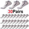 30 Pairs Men’s Ankle Socks – Breathable Mesh, Color-Block Athletic & Casual Low-Cut Socks