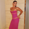 Heart Neck Sexy Outfits for Women Beading Patchwork Crop Halter Top Chiffon Fishtail Skirt Suit 2026 NEW Chic Lady Matching Sets
