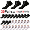 30 Pairs Men’s Ankle Socks – Breathable Mesh, Color-Block Athletic & Casual Low-Cut Socks