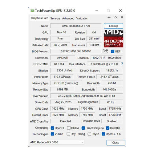 RX5700 8GB Gaming Graphics Card GDDR6 Memory 256Bit PCIEx16 4.0 for Desktop Computer Video Cards RX 5700 MAXSUN AMD Radeon