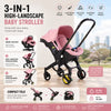 Portable Reversible Baby Stroller - Lightweight Folding Infant Pushchair with Adjustable Recline, Durable Metal Frame, Compact Travel Design, Infant Car Seat Compatibility for Daily Outdoor & Shopping Use